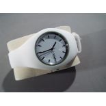 A modern Geneva white rubber wristwatch (unused)