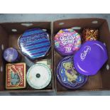 A quantity of vintage metal biscuit and chocolate tins to include Cadburys,