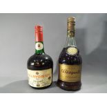 Cognac - A 68cl bottle of Bisquit Dubouche three star Cognac and a 68cl bottle of Courvoisier three