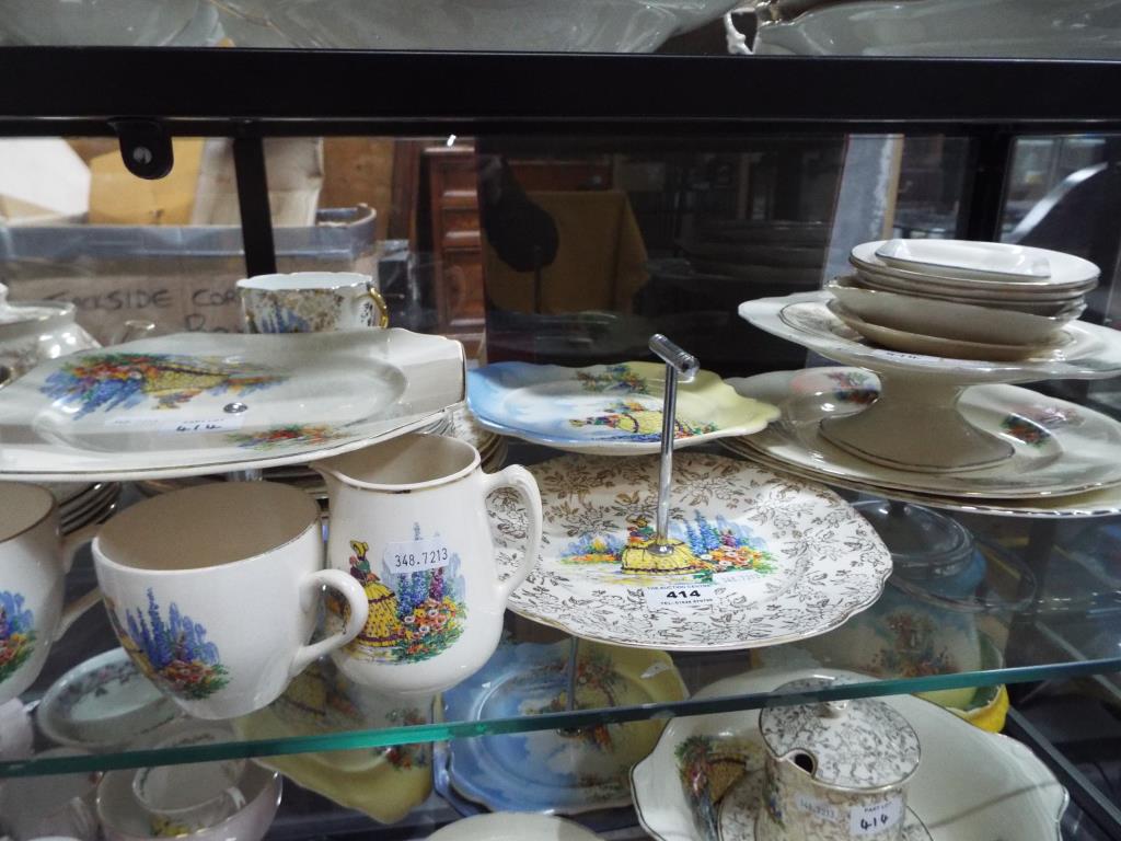 A quantity of tea ware in the Crinoline Lady pattern Please note - this lot cannot be packed but we - Image 3 of 4