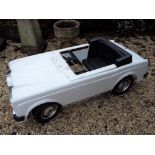 Sharna Rolls Royce pedal car - a Sharna Rolls Royce Corniche pedal car in white with black interior,
