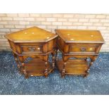 A corner table with single drawer and a matching hall table [2].