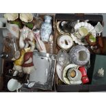 Mixed lot to include ceramics, glass ware, metal ware, and similar.
