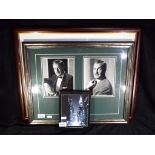 A framed montage from the film The Time Machine bearing signatures of Alan Young and Rob Taylor,