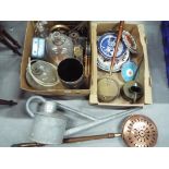 A mixed lot including ceramics, metal ware, glass ware and similar.