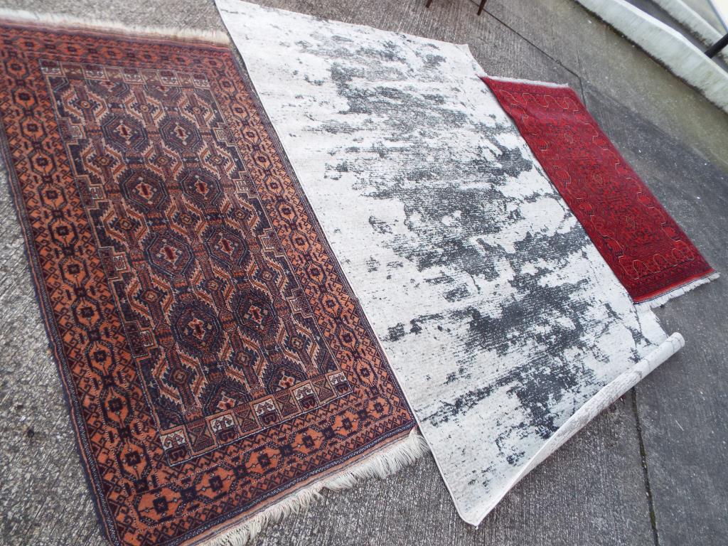 Three rugs largest approx 160cm x 220cm [3] This lot must be paid for and removed no later than - Image 2 of 2