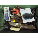 A large quantity of tools to include planes, saws, chip cutters and similar.