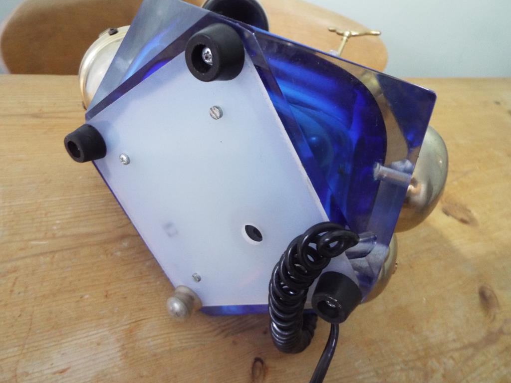 A vintage Italian salon telephone with faceted blue glass body with gilded metal mounts, - Image 3 of 3