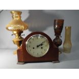 An Enfield large mantel clock with pendulum and key,