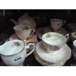 A mixed lot of tea ware to include Royal Albert, Queen Anne and similar.