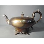 A Victorian silver hallmarked teapot, London assay 1852, makers mark for George John Richards,