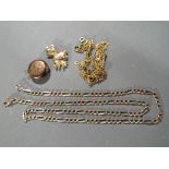 9 carat gold - a quantity of 9 carat scrap gold and further 9 carat gold items to include a pendant
