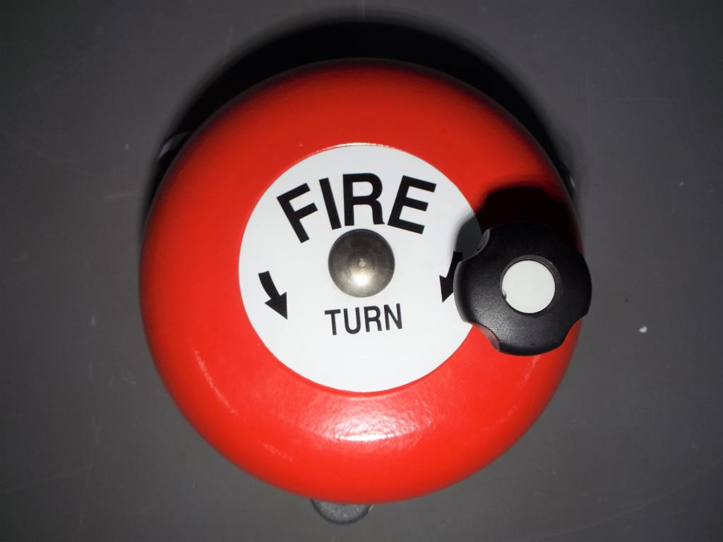 Fire Bell - A rotary fire hand bell, sound 60 dB, can be heard up to 35 metres,