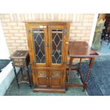 A good lot comprising an Old Charm music cabinet with twin glazed doors, approx 114cm x 54cm x 50cm,