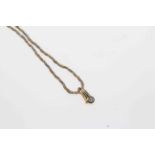 18 carat two colour rope twist necklace with diamond pendant