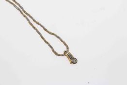 18 carat two colour rope twist necklace with diamond pendant