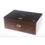Victorian brass inlaid walnut writing box,