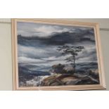 Peter Gerald Baker, Cloudy Landscape, oil on canvas, signed and dated 1974 lower left, 39cm by 54cm,