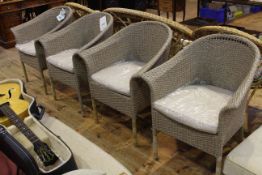 Set of four as new LG Outdoor Saigon Rustic Weave bistro chairs