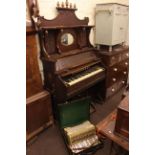 Standorali piano accordion and Victorian mirror backed pedal organ