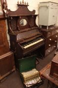 Standorali piano accordion and Victorian mirror backed pedal organ