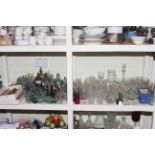 Collection of glassware including ink bottles, medicine bottles,