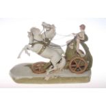 Royal Dux chariot and horses,