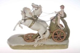 Royal Dux chariot and horses,