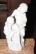 Large Parian figure of mother and child,