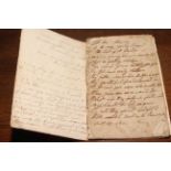 1836 handwritten notes with reference to epitaphs, death, morbid writings,