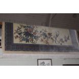 Good deep pile Chinese carpet with a floral decorated light ground 3.75 by 2.