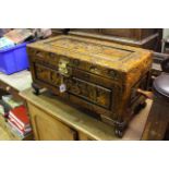 Small Eastern carved camphorwood trunk