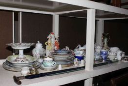 Staffordshire group, Victorian teaware, cheese dishes,