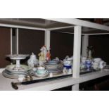 Staffordshire group, Victorian teaware, cheese dishes,