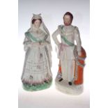 Pair of Staffordshire figures, Queen Victoria and Prince of Wales,