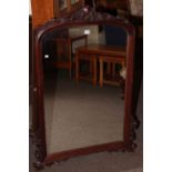 Mahogany framed overmantel mirror