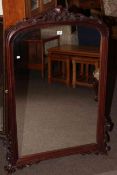 Mahogany framed overmantel mirror