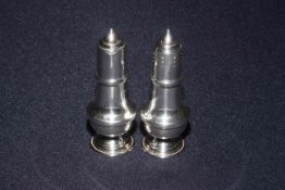 Pair of silver salt and pepper pots,