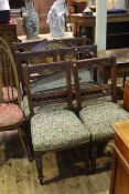 Set of six late Victorian walnut dining chairs