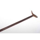 Palm wood whale handled walking cane