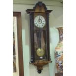 Victorian walnut and ebonised Vienna wall clock