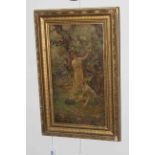 Gilt framed painting on board,