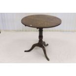 Georgian circular oak tripod table,