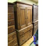 19th Century oak and mahogany linen press