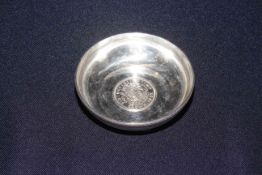 Silver coin dish,