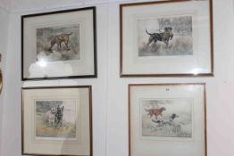 Henry Wilkinson, Cairn Terriers, Labrador's and Setters, four limited edition etchings,