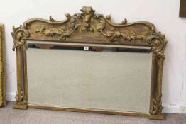 Victorian gilt framed overmantel mirror,