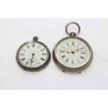 Two pocket watches (one silver)