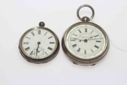 Two pocket watches (one silver)