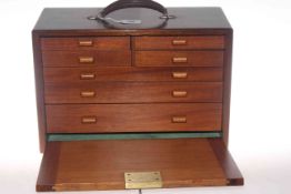 Mahogany portable specimen cabinet,